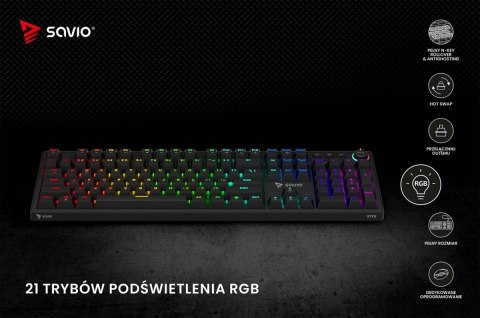 Klawiatura mechaniczna Savio STYX RGB Hot Swap gamingowa
