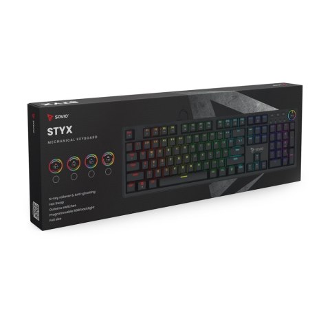 Klawiatura mechaniczna Savio STYX Peach Silent RGB gamingowa