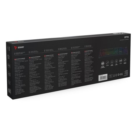 Klawiatura mechaniczna Savio STYX Peach Silent RGB gamingowa