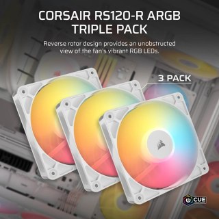 Wentylator Corsair RS120-R 3-pak ARGB biały stylowy i cichy