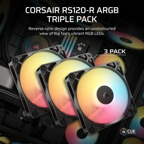 Corsair RS120-R ARGB 120mm wentylator 3 szt. zestaw RGB cichy