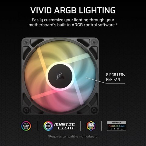 Corsair RS120-R ARGB 120mm wentylator 3 szt. zestaw RGB cichy