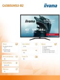 Monitor iiyama G Master G4380UHSU-B2 43 cal 4K 144Hz VA 0.3ms gaming szybki