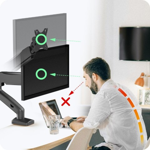 Uchwyt biurkowy IcyBox IB-MS203-T na monitor 32 cali czarny