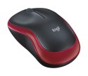 Mysz Logitech M185 bezprzewodowa czerwona kompaktowa 1000 dpi