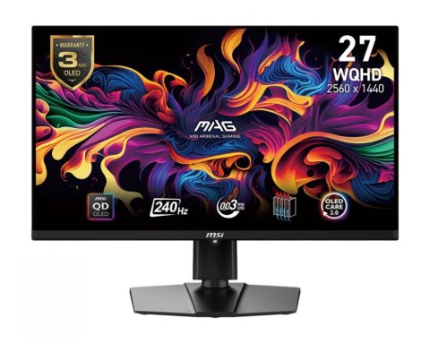MSI Monitor 26.5 cala MAG 271QPX QD-OLED E2 LED/WQHD/FLAT/240Hz/czarny