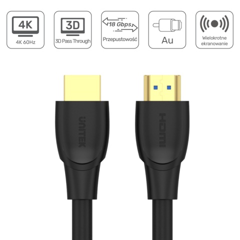 Unitek Kabel High Speed HDMI C11041BK 5 m HDMI 2.0 4K wydajny