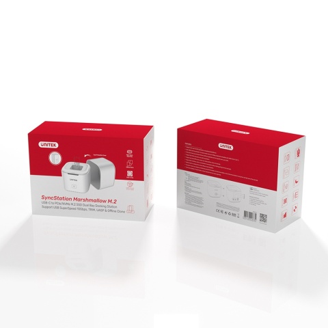 Unitek Stacja klonująca 2x M.2 PCIe NVMe 10 Gbps szybka bez PC 18TB