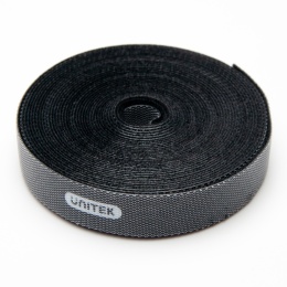 Unitek Taśma rzepowa do kabli 5m czarna samospinająca wielokrotnego użytku
