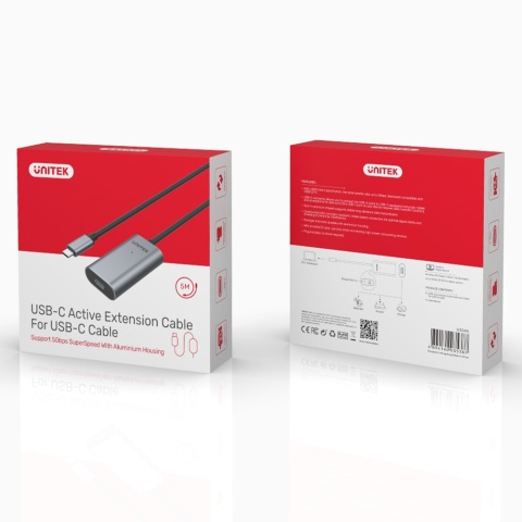 Unitek U304A przedłużacz USB C na USB A 5m wydajny wzmacniacz sygnału