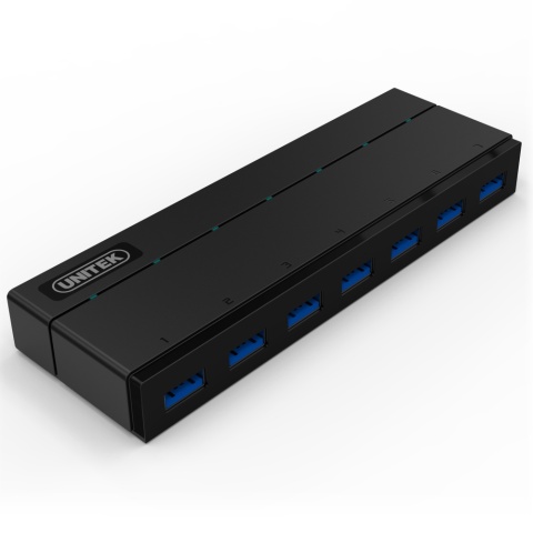 Unitek Y-3184 Hub 7 portów USB 3.0 z zasilaczem szybkie ładowanie BC 1.2