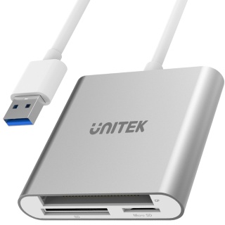 Unitek Y-9313 czytnik kart USB3.0 All in 1 aluminiowy szybki SD CF microSD