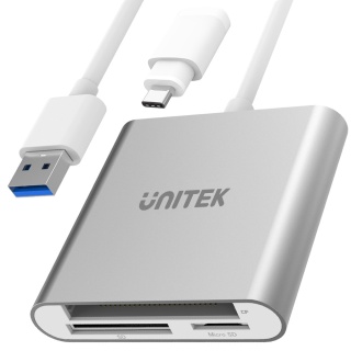 Unitek Y-9313D czytnik kart USB Typ C 3.0 szybki aluminiowy All in One SDXC