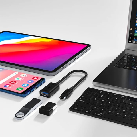 Unitek Y-C476BK Adapter USB Typ-C do USB AF 15 cm kompaktowy