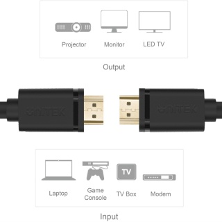 Unitek przewód HDMI 2.0 4K 60Hz Y C136M 1m pozłacany kabel