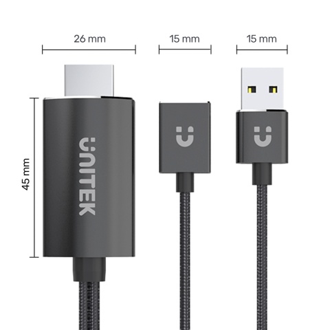 Unitek przewód Telefon TV M1104A adapter USB HDMI Full HD iOS Bluetooth
