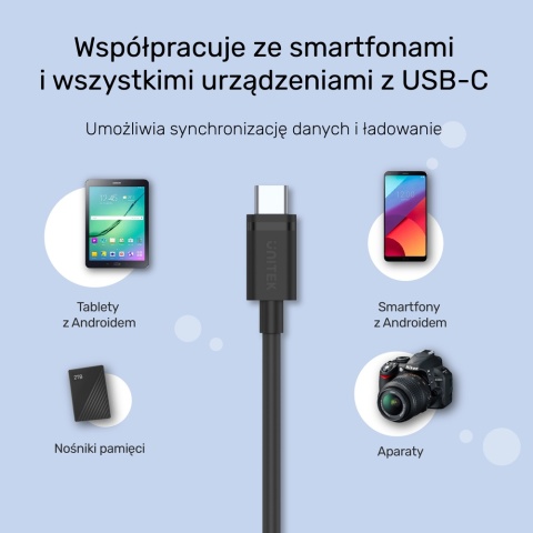 Unitek przewód USB 3.1 Typ A na USB C 2 m szybki transfer 5 Gbps