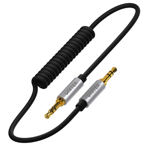 Unitek przewód miniJack TWIST 1 5m spiralny 3.5mm AUX pozłacane wtyki