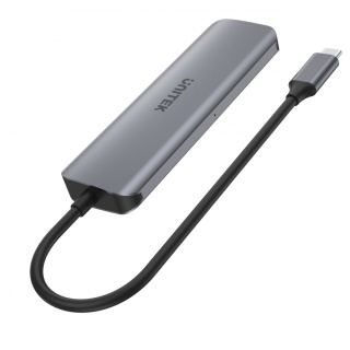 Unitek uHUB P5+ aktywny hub USB C 4xUSB A 3.1 Gen1 microUSB zasilanie