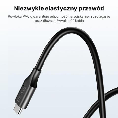 Kabel zasilający Unitek 65W USB C do Acer DC 5 5 mm lekki