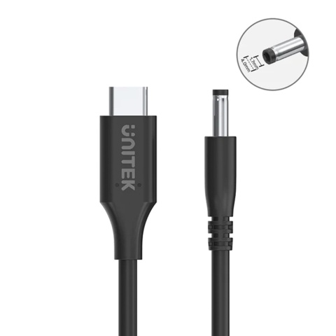 Kabel zasilający Unitek do Lenovo 65W USB C DC 4mm 1.8m wydajny