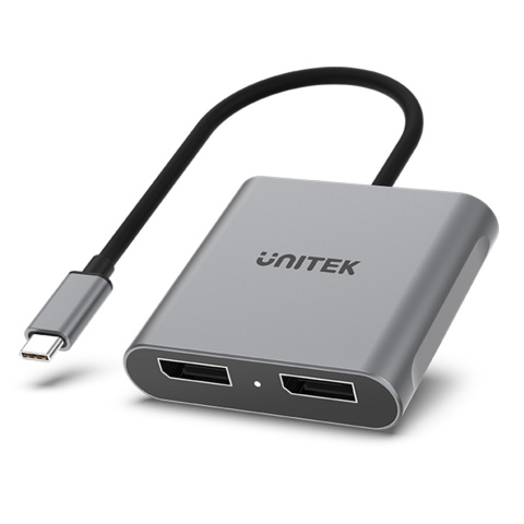 Unitek Adapter USB-C 2x DisplayPort 1.4 8K 60Hz MST HDCP
