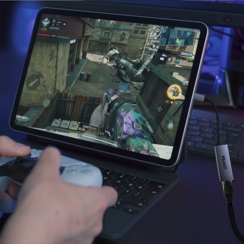 Unitek Adapter USB C RJ45 Gigabit PD 100W kompaktowy do laptopa