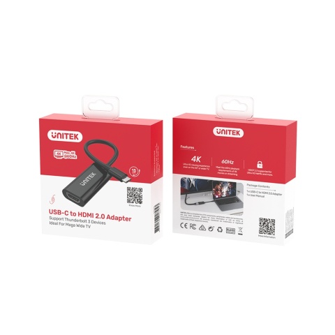 Unitek Adapter USB-C V1421A HDMI 2.0 4K 60Hz kompaktowy Plug And Play