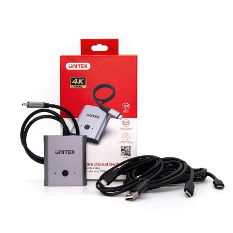 Unitek D1078A przełącznik USB C 4K 144Hz dwukierunkowy 100W profesjonalny