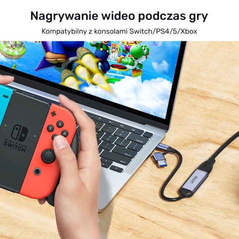Unitek Grabber V1167A 4K HDMI na USB-C USB-A do streamingu wydajny