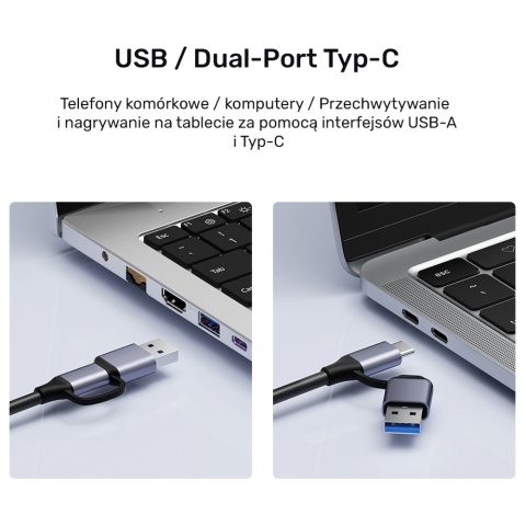 Unitek Grabber V1167A 4K HDMI na USB-C USB-A do streamingu wydajny