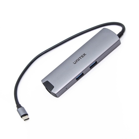 Unitek H1112F Hub USB C 5Gbps HDMI RJ45 PD 100W kompaktowy