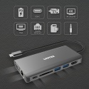 Unitek Hub D1019B USB-C 8w1 100W Power Delivery kompaktowy HDMI Ethernet