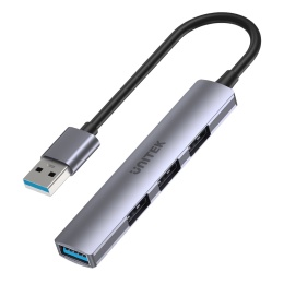 Unitek Hub USB H1208A 4 porty USB A 5 Gbps 3x USB 2.0 aluminiowy kompaktowy