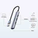 Unitek Hub USB H1208A 4 porty USB A 5 Gbps 3x USB 2.0 aluminiowy kompaktowy