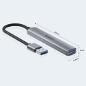 Unitek Hub USB H1208A 4 porty USB A 5 Gbps 3x USB 2.0 aluminiowy kompaktowy