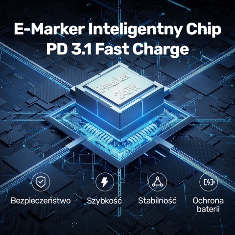 Unitek Kabel USB-C 240W 2m szybkie ładowanie PD