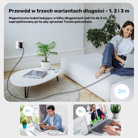 Unitek Kabel zasilający USB-C MagSafe 3 140W 1 m