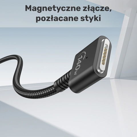 Unitek Kabel zasilający USB-C MagSafe 3 140W 1 m