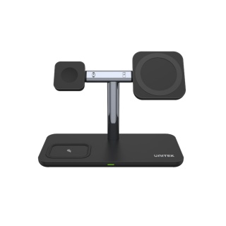Unitek Ładowarka magnetyczna 3w1 iPhone 15W bezprzewodowa stacja ładująca