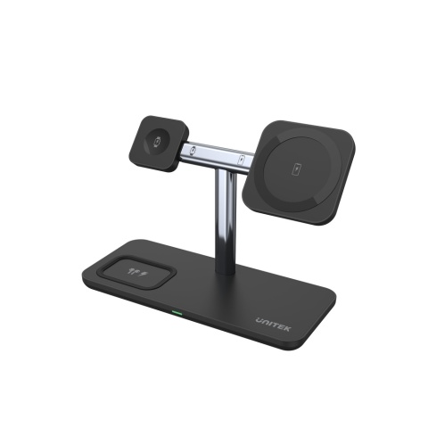 Unitek Ładowarka magnetyczna 3w1 iPhone 15W bezprzewodowa stacja ładująca