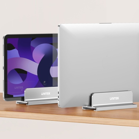 Unitek OT172GY Stojak na laptopa pionowy aluminiowy oszczędzający miejsce