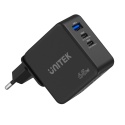 Unitek P1117B Ładowarka GaN 65W USB C 3 porty PD QC 30W kompaktowa podróżna