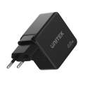 Unitek P1117B Ładowarka GaN 65W USB C 3 porty PD QC 30W kompaktowa podróżna