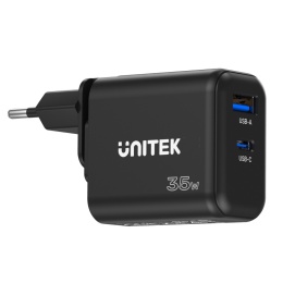 Unitek P1119A ładowarka GaN 35W USB-C USB-A kompaktowa podróżna