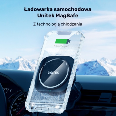 Unitek P1403A Ładowarka samochodowa MagSafe 38W uchwyt chłodzący
