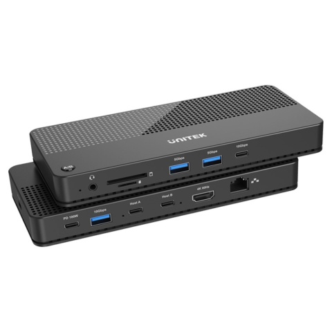 Unitek Przełącznik KVM D1077A Hub 4K HDMI USB C 100W 11 portów kompaktowy