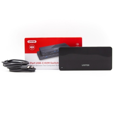 Unitek Przełącznik KVM D1077A Hub 4K HDMI USB C 100W 11 portów kompaktowy