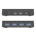 Unitek Przełącznik KVM H1310A 4x USB A 5Gbps aktywny hub dla 2 komputerów