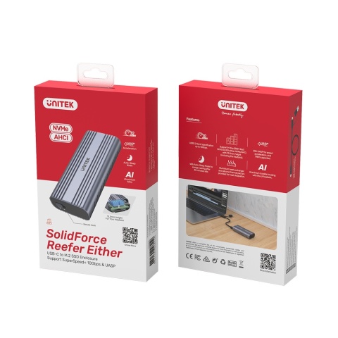 Unitek S1225A Obudowa dysku M.2 USB 3.2 Gen2 10Gbps NVMe SATA aluminiowa
